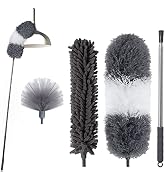 BOOMJOY Microfiber Feather Duster 4PCS - Extendable Bendable Dusters with 100 inches Extension Po...