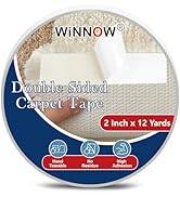 WINNOW - Double Sided Carpet Tape,2 Inch x 12 Yards Residue-Free Carpet Tape,High Adhesive Double...