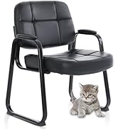 CLATINA Big & Tall Waiting Room Guest Chair with Bonded Leather Padded Arm Rest and Sled Base for...
