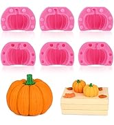 Actvty 3D Pumpkin Silicone Molds, 6 Pcs Half a Pumpkin Chocolate Candy Fondant Mold for Halloween...