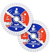 BRSCHNITT Diamond Blade for Concrete Masonry,2pcs 3 Inch (75mm) with Arbor 3/8-Inch (10mm) Dry/We...