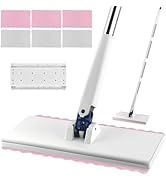 Snap Grip Mini Mop with 6 Washable Pads, Lazy Dry Wet Mops Household Items for Wall Window Ceilin...