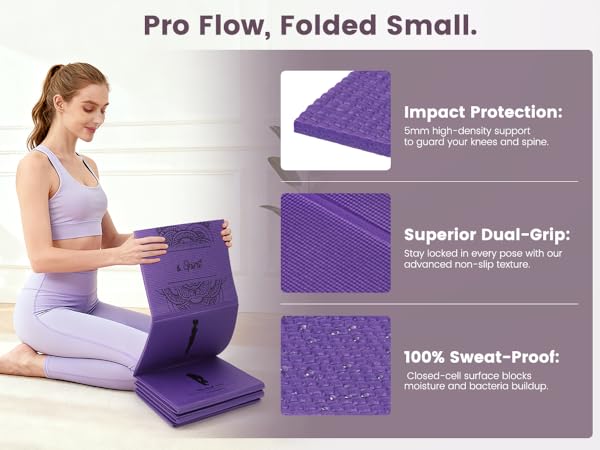 Alignment Guide Mat: Stay in form with printed posture guides. Perfect for beginners and pros.