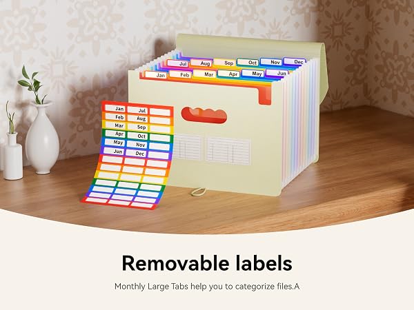 ABC life 12 Pockets Accordion File Organizer Expanding File Folders
