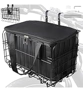 Bike Basket Front, Folding Bicycle Basket with Removable Waterproof Liner Bag,Quick Release Desig...