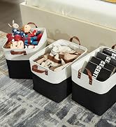 DECOMOMO Large Storage Baskets | Closet Storage Bins 17x12x13inch Canvas Baskets For Storage Laun...