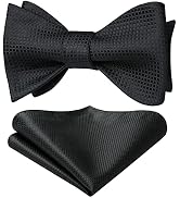 Bow Ties for Men Check Plaid Self Tie Bow Tie and Pocket Square Bowtie Formal Tuxedo Wedding Bowt...