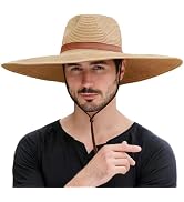 Wide Brim Straw Hat, Foldable Mens Cowboy Sun Hat, Shapeable Beach Safari Fishing Hat for Outdoors