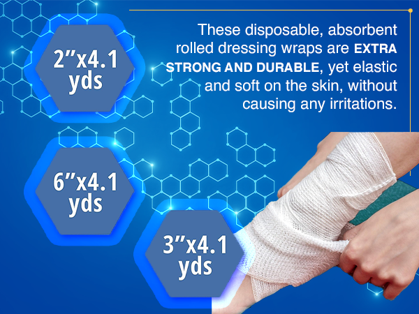 Wound Care Rolled Dressing Wrap | Medical Non-Adherent Mesh Bandages