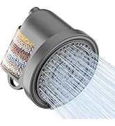 6 inch Shower Head with Filter, 5 Spray Mode, High Pressure,Water Softener