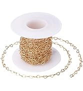 Pandahall 16.4 Feet 18K Gold Plated Brass Heart Link Chains 3x5x0.5mm Soldered Brass Cable Chains...