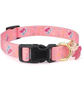 Handmade Dog Collar for Small Medium Large Dogs,Pink Mermaid with Pendant Fall and Winter Fashion...