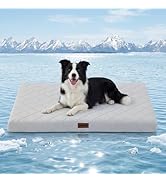 ZOMISIA Orthopedic Cooling Dog Bed XL for Crate, Q-Max>0.5 Cooling Mat with Removable Washable Co...