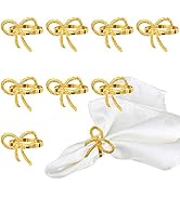 BEAVOING Pack of 18 Napkin Rings Alloy Hollow Out Flower Napkin Holder Dinning Table Napkin Ring ...