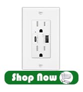 GREENCYCLE 24W Type C USB Wall Charger Outlet,4.8A High Speed Receptacle 15 Amp,Charging Power Ou...