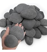 NUPICK 6lb Mexican Beach Pebbles, 2-3" Black River Rocks for Landscaping, Smooth Garden Rocks for...