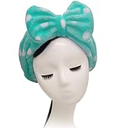 Shintop Sweet Super Soft Caroset Polka Dots Wash Cosmetic Headband Hairlace (Green)