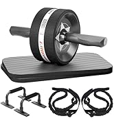 EnterSports Ab Rollers Wheel Kit, Exercise Wheel Core Strength Training Abdominal Roller Set with...