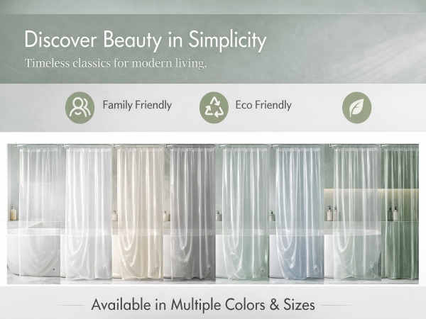 clear shower curtain liner waterproof bath liner PEVA plastic shower curtain transparent