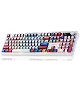 AULA F106 PRO Wireless Mechanical Keyboard,Full Size Gaming Keyboard with Hot Swappable Knob & Sc...