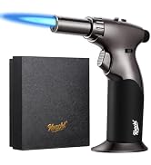KOACKL Dual Flame Butane Torch Lighter, Refillable Kitchen Torch, Adjustable Flame with Ignition ...