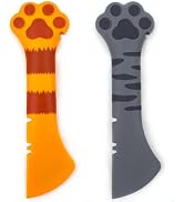2 PACK Dog Cat Food Spoon, Cute Paw Cat Food Spoon for Wet Food, Silicone Pet Food Can Opener Spa...