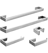 Fapully 5 Piece Bathroom Hardware Set Stainless Steel Wall Mounted Bathroom Accessories Set,Brush...