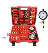 BETOOLL Pro Fuel Injection Pressure Tester Kit Gauge 0-140 PSI with 9.49,7.89,6.30 Fuel Line Fitt...