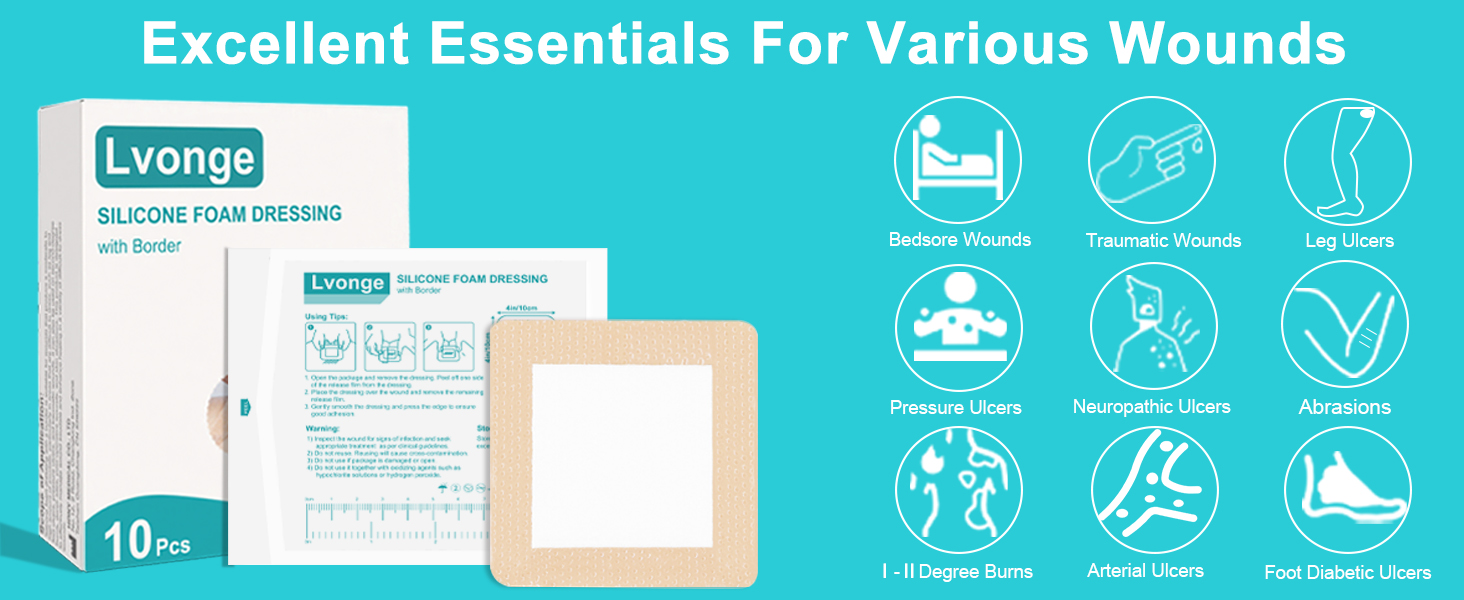 silicone foam dressings with border