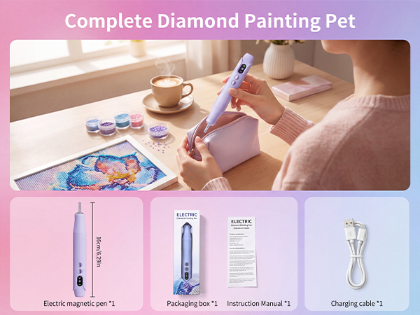 Electric Diamond Painting Pen with Light 7