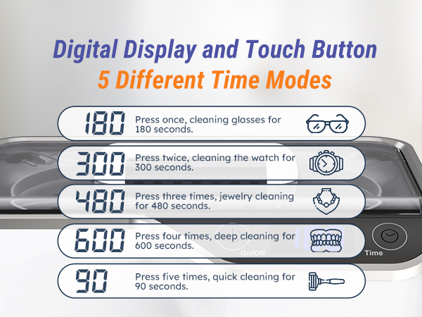 Digital Display, Touch Button and 5 Different Time Modes