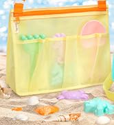 Tagitary Beach Toys Mesh Beach Bags for Kids with Zipper Collapsible Mesh Seashell Collecting Swi...
