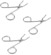 3Pcs Silver Stainless Steel Eyebrow Tweezers Scissors- Professional Shaped Slant Tip Tweezer Clip...