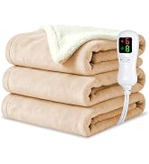 Electric Blanket Twin Size 62"x84",Heating Blanket, Soft Flannel Heated Blanket, 9 Heating Levels...