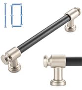 KOOFIZO Black and Nickel Cabinet Pulls, 10-Pack Cabinet Handles, 5 Inch/128mm Screw Spacing, P11 ...