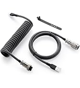 GUNMJO Pro Custom Coiled USB C Cable for Gaming Keyboard, Double-Sleeved Mechanical Keyboard Cabl...