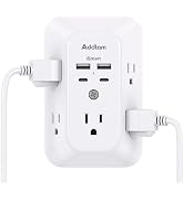 Surge Protector Outlet Extender - Addtam 5-Outlet Splitter with 4 USB Wall Charger(2 USB-C Ports)...