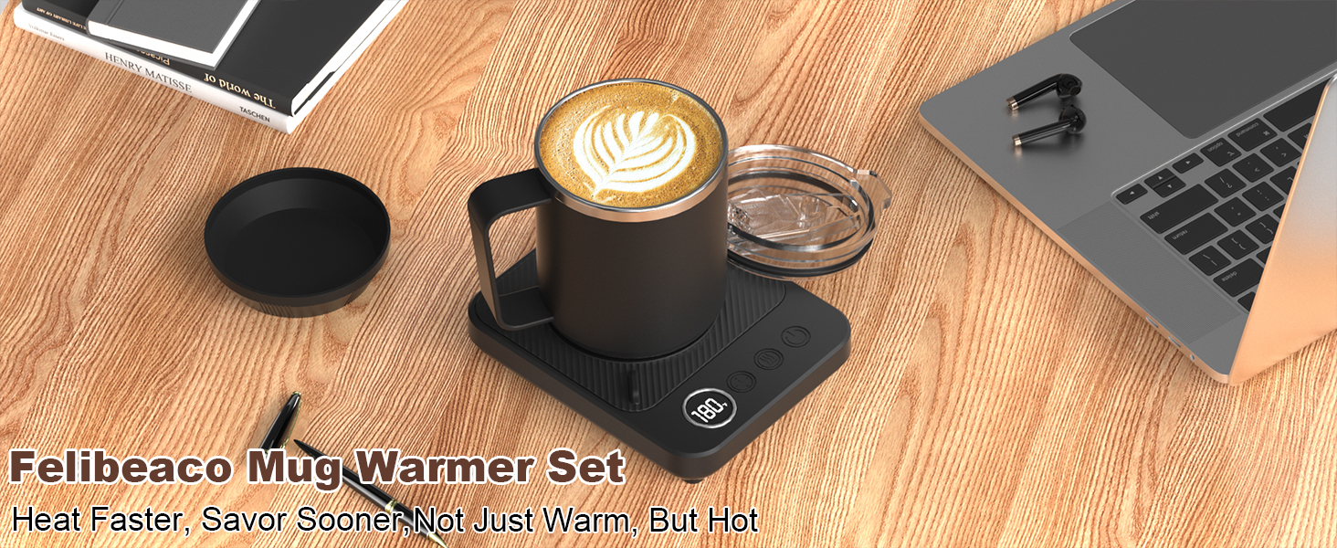 Coffee Mug Warmer Set for Desk, Coffee Cup Warmer with Auto Shut OffTimer, Coffee Mug Cup Heater