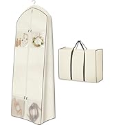 MISSLO Portable 70" Wedding Dress Garment Bag with Bride Tote Bag 8'' Gusseted Dress Bags for Gow...