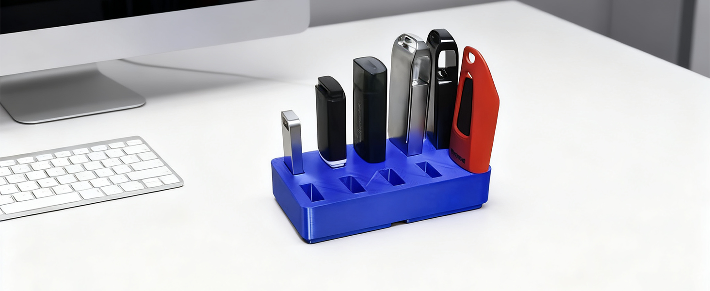 JBOS 10-Slot USB Flash Drive Holder Stand, Desktop Organizer Rack for Memory Sticks