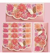 Red Envelopes for Wedding, Decorative Pink Floral Money Envelopes with Gold Butterflies, Cash Pac...