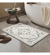 Mecko Bath Mat, Ultra Absorbent Quick Dry Bathroom Floor Mats-Rubber Non-Slip Thin Bathroom Rug F...