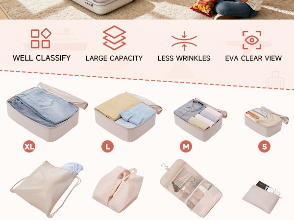 packing cubes for travel essential ,packing bag with buckles wrinkle free