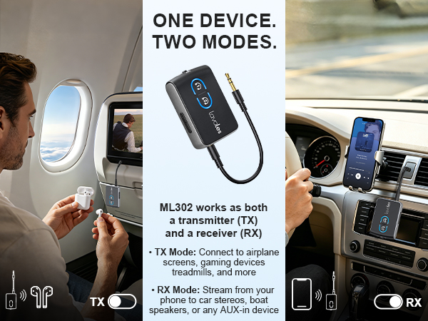 adapter supports simultaneous connection of 2 wireless Bluetooth headphones