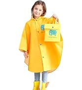 AIWUHE Kids Rain Poncho Cartoon Raincoat Jacket Cute Rain Coat Toddler Boys Girls Rain Cape Light...