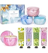Gifts for Women - Candles Gift Set & Hand Cream Lotion Set (8 Pack), Ideal for Birthday Gifts,Tea...