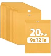 SUNEE Envelops, 9"x12" Brown Kraft Envelopes with Clasp Closure, 28-lb Paper Mailing Envelopes, 2...