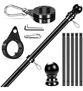 Flag Pole for House, REERON 6 FT Stainless Steel Spinning Flagpole Kit, 1" Rustproof Porch Flag P...