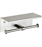 Double Toilet Paper Holder with Shelf Brushed Nickel Toilet Paper Holder Wall Mounted