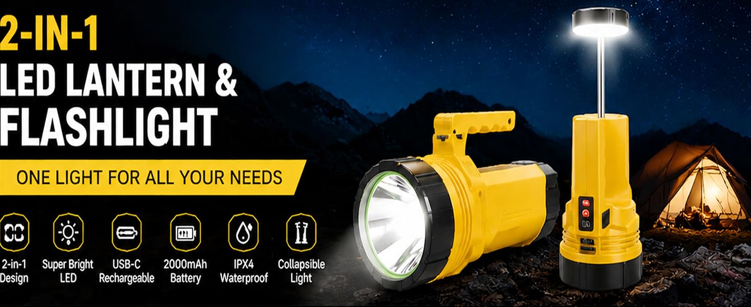 2 in 1 led camping lantern